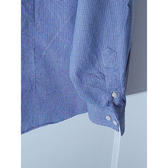 Ben Sherman Tailored Skinny Fit Mens Shirt 17 1/2 - 44/45 Blue Brown Checkered L - Picture 5 of 16